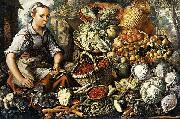 Joachim Beuckelaer Market Woman with Fruit, Vegetables and Poultry Germany oil painting artist